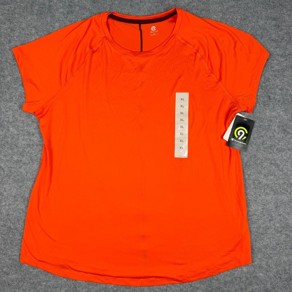 C9 Champion Womens XL Orange Short Sleeve Activewear Running T-Shirt NWT Gym